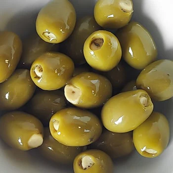 Olives vertes farcies à l'ail - Fruits secs & apéritifs