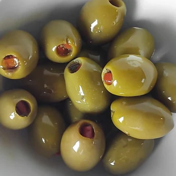 Olives vertes farcies au poivron - Fruits secs & apéritifs